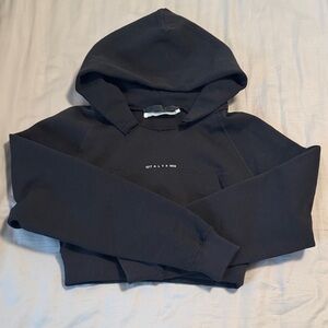 1017 ALYX  9SM Black Cropped Hoodie Sweater